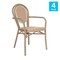 Flash Furniture Lourdes Thonet French Bistro Stack Chair w/Arms, Natural/White PE Rattan/Bamboo Alum Frame, 4PK 4-SDA-AD642002A-NATWH-LTNAT-GG - alternate 6